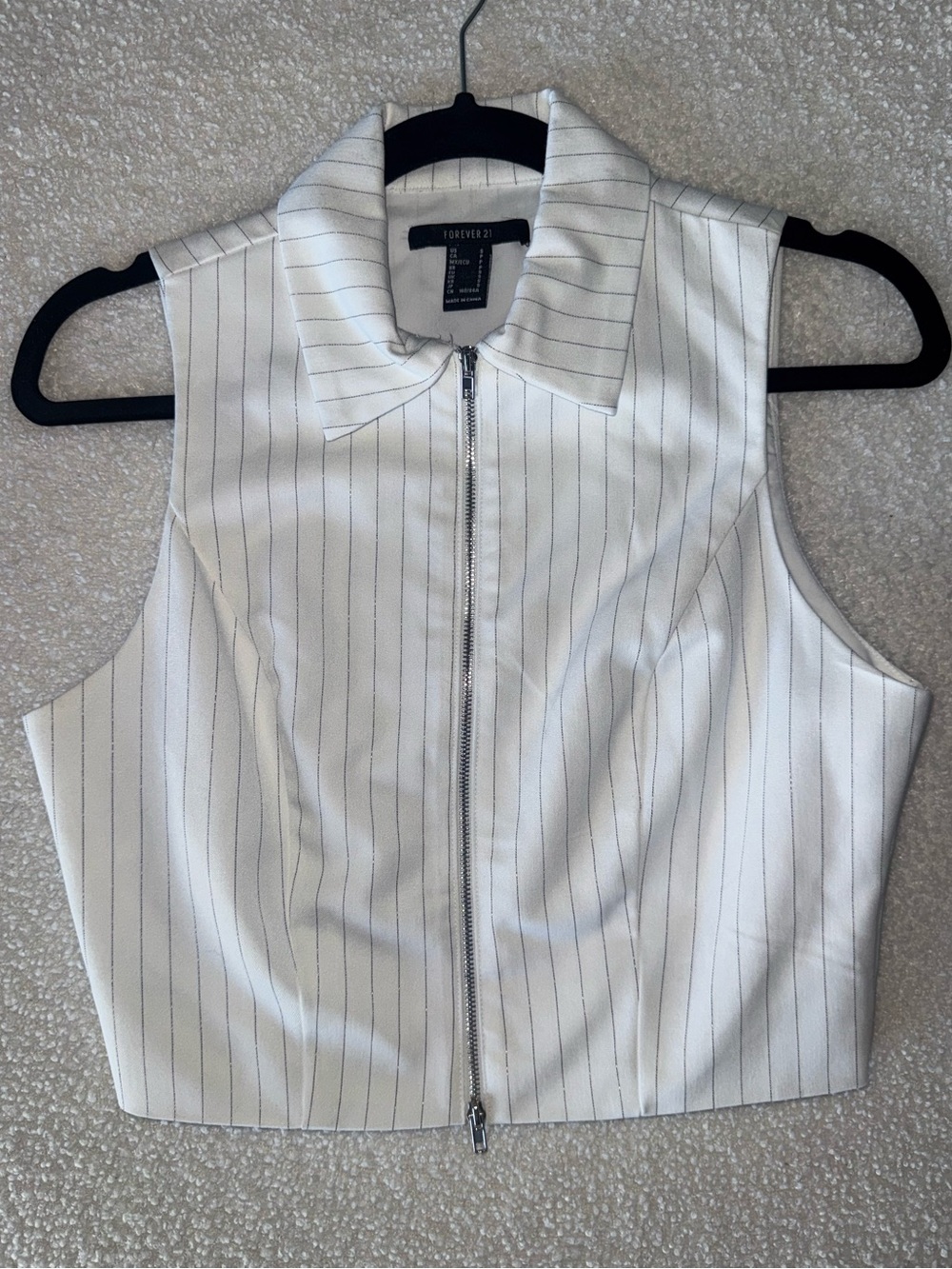 Forever 21 Beige Tailored Button Vest Small | Minimalist Office Chic Waistcoat